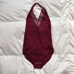 American Eagle Lace Halter Body Suit